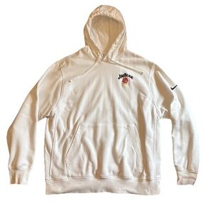 Jim Beam x Nike Hoodie Mens XL White Sweatshirt Embroidered Logo Bourbon